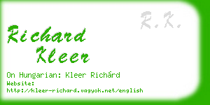 richard kleer business card